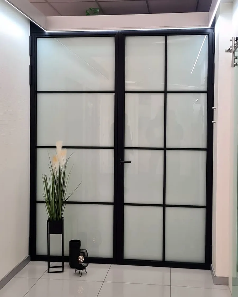 Double door, frosted glass