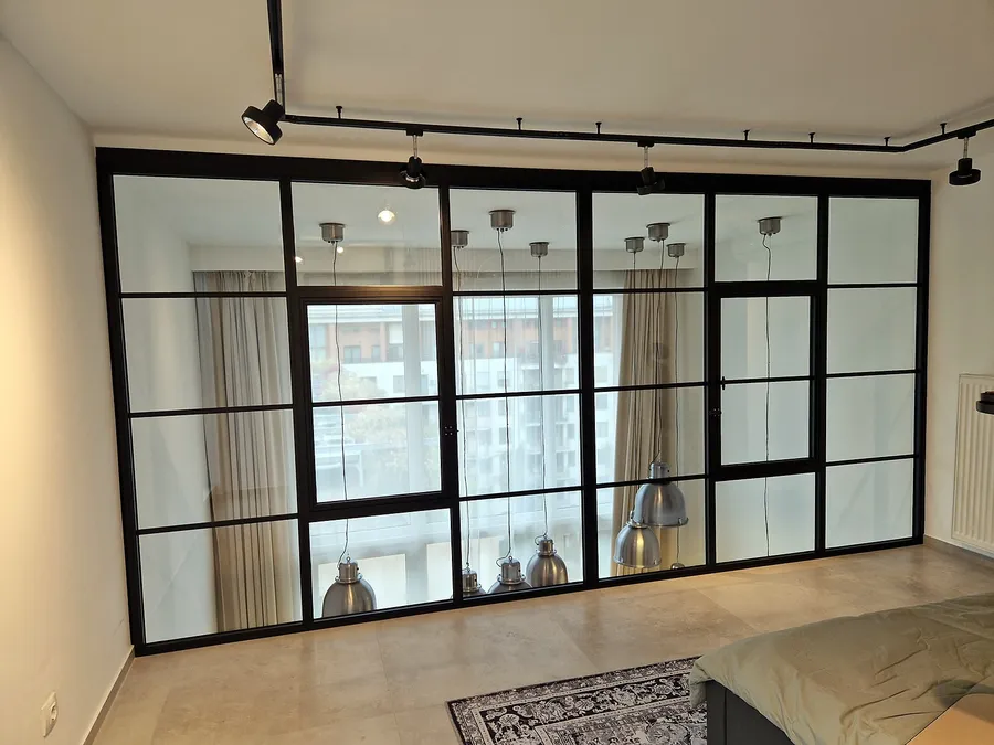 Glass wall with windows, Budapest